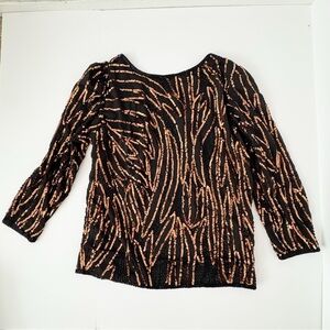 Silverleaf Vintage Sequins Blouse Size M